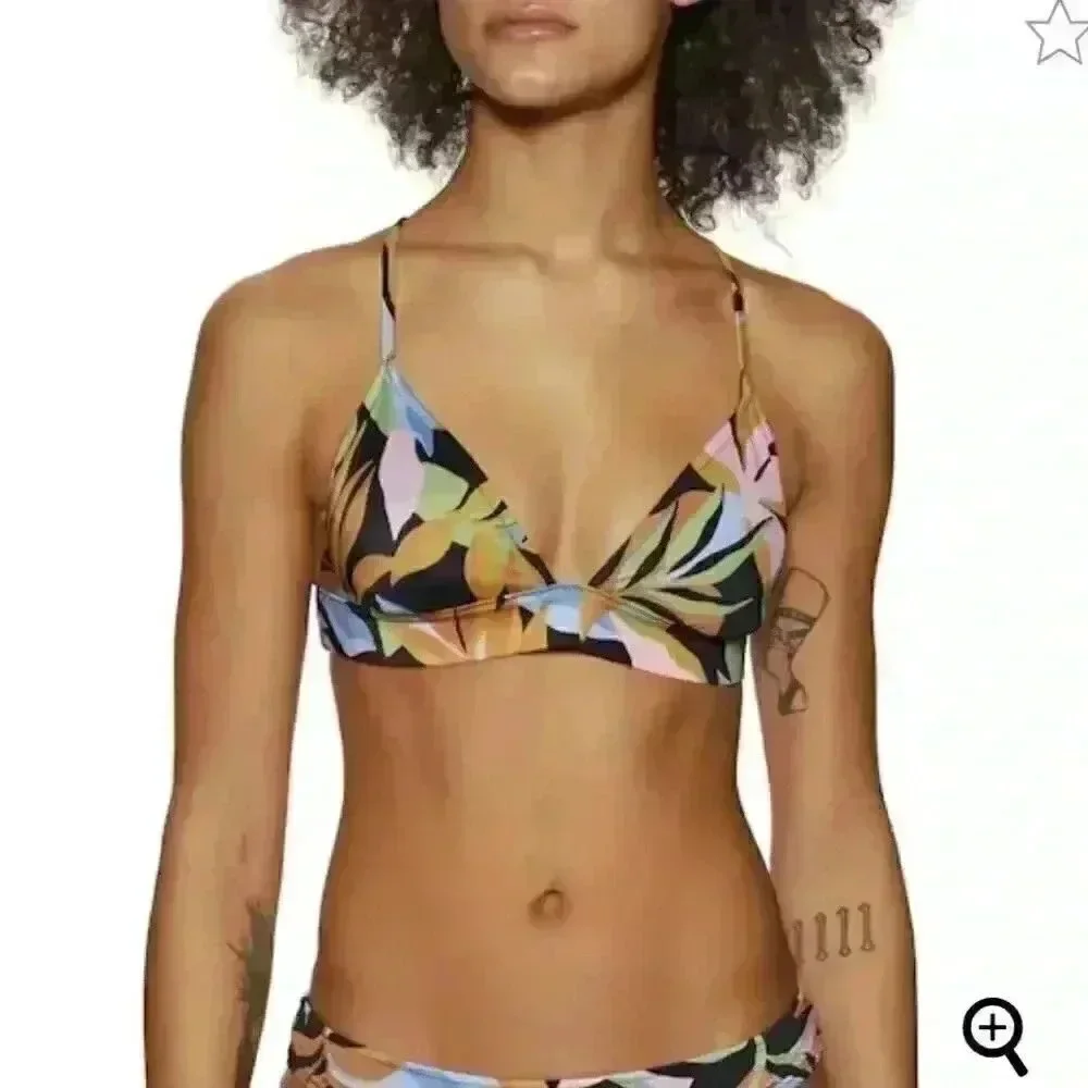 Billabong A / Div Floral Banded Triangle Bikini Top Size Large